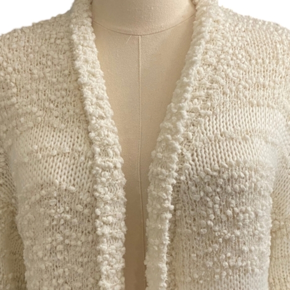 Mesh + Lace Cream Colored Knit Cardigan size Large - Picture 8 of 8